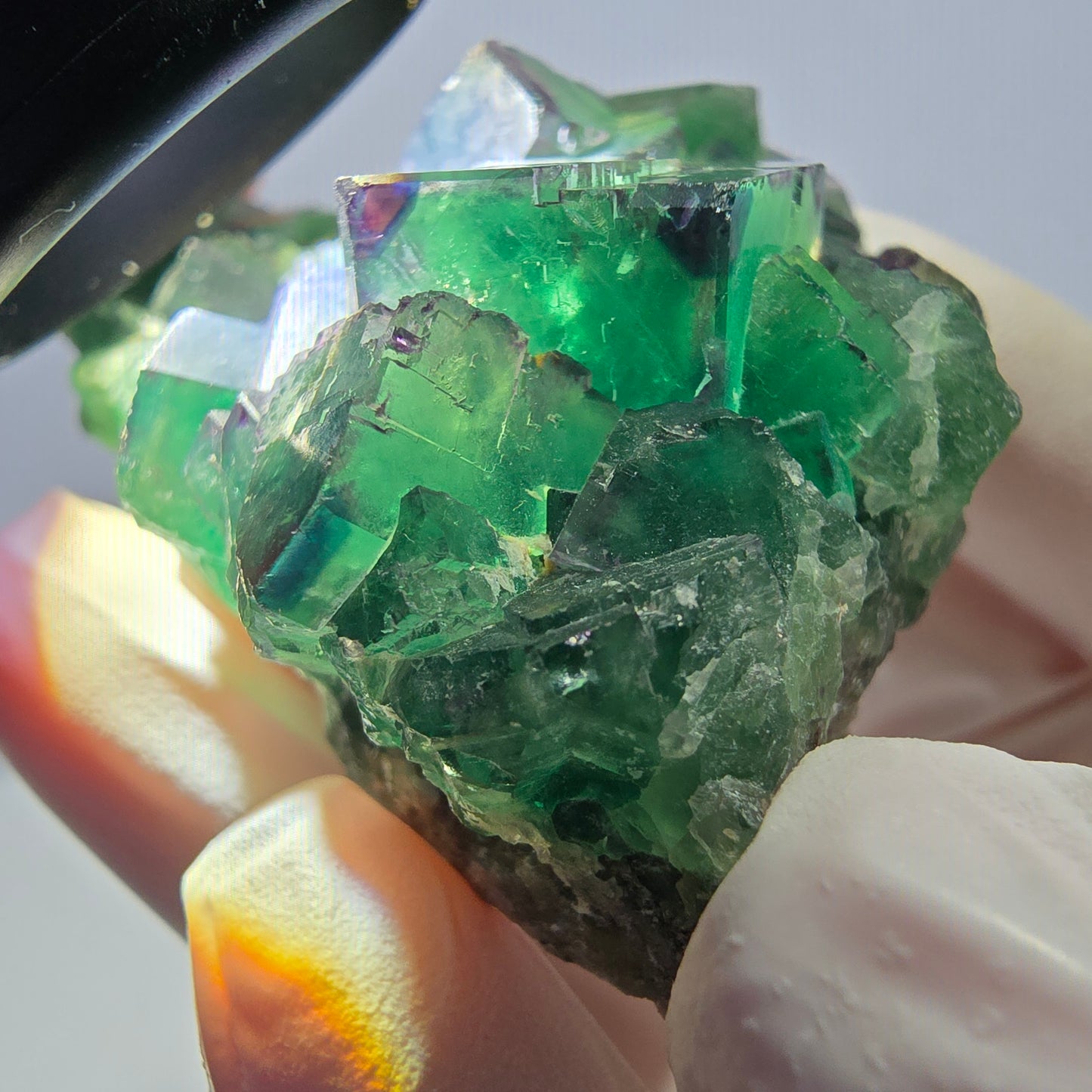 Spécimen de cube de fluorite fantôme, parqueté, zonal Okorusu, Namibie 70*45*26mm 