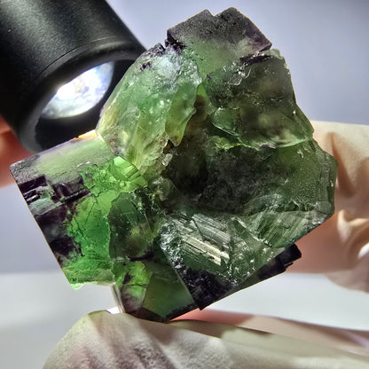 Spécimen de cube de fluorite fantôme, parqueté, zonal Okorusu, Namibie 45*38*36mm 