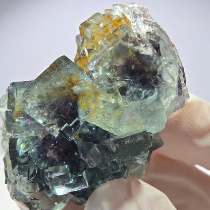 Spécimen de cube de fluorite fantôme très clair parqueté Okorusu, Namibie 49*36*26mm 