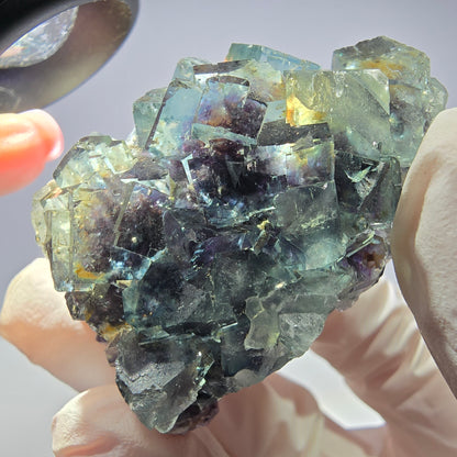 Spécimen de cube de fluorite fantôme très clair parqueté Okorusu, Namibie 49*36*26mm 
