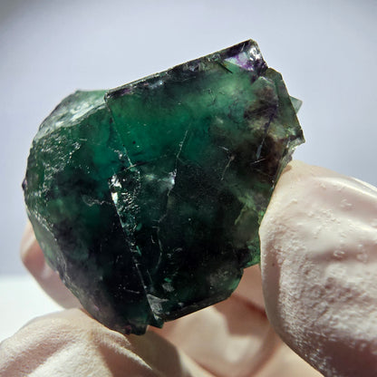 Spécimen de cube de fluorite fantôme parqueté vert violet Okorusu, Namibie 31*28*24mm 