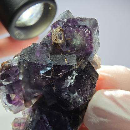Spécimen de cube de fluorite fantôme parqueté vert violet Okorusu, Namibie 34*32*18 mm 