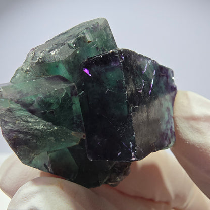 Spécimen de cube de fluorite fantôme parqueté vert violet Okorusu, Namibie 32*31*24 mm 