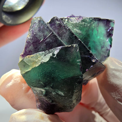Spécimen de cube de fluorite fantôme parqueté vert violet Okorusu, Namibie 45*28*25 mm 