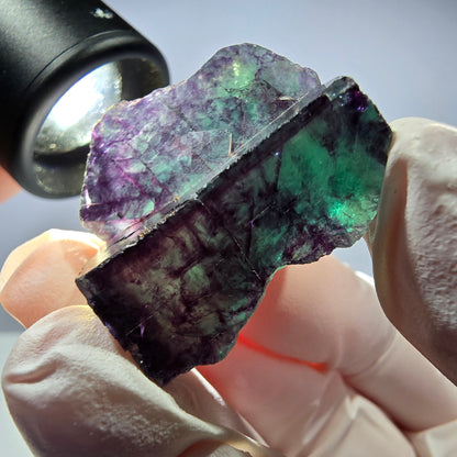 Spécimen de cube de fluorite fantôme parqueté vert violet Okorusu, Namibie 30*30*17 mm 