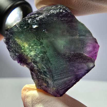 Spécimen de cube de fluorite fantôme parqueté vert violet Okorusu, Namibie 30*30*17 mm 