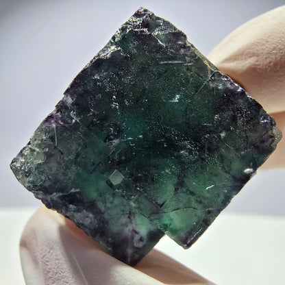 Spécimen de cube de fluorite fantôme parqueté vert violet Okorusu, Namibie 34*31*24mm 