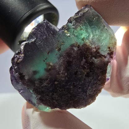 Spécimen de cube de fluorite fantôme parqueté vert violet Okorusu, Namibie 34*26*21mm 