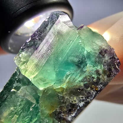 Spécimen de cube de fluorite fantôme parqueté vert violet Okorusu, Namibie 41*35*18mm 
