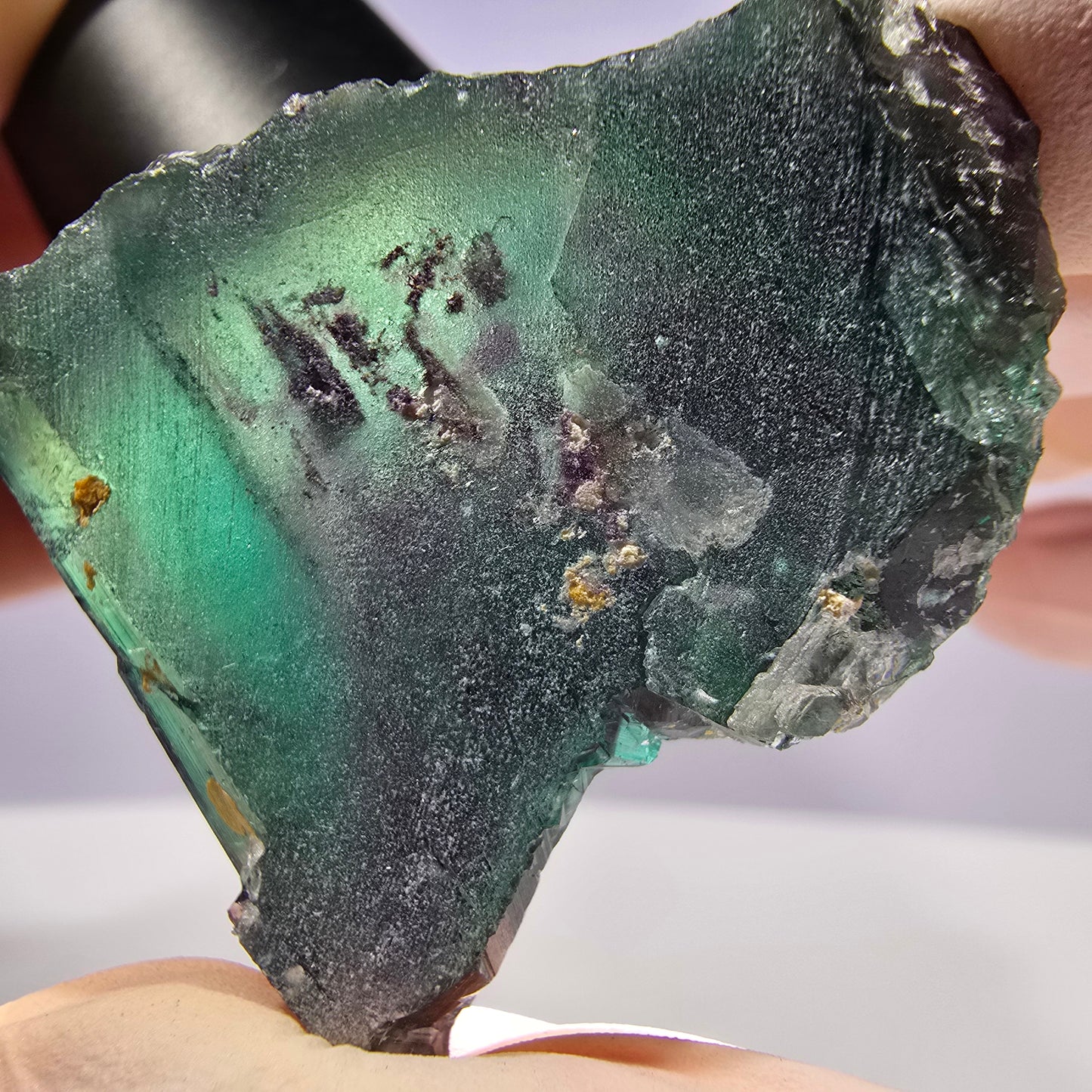Spécimen de cube de fluorite fantôme parqueté vert violet Okorusu, Namibie 38*29*25 mm 