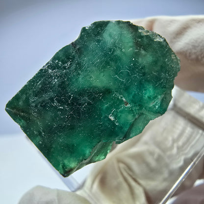Rare cube de fluorite fantôme parqueté vert Okorusu, Namibie 21*18*12mm 