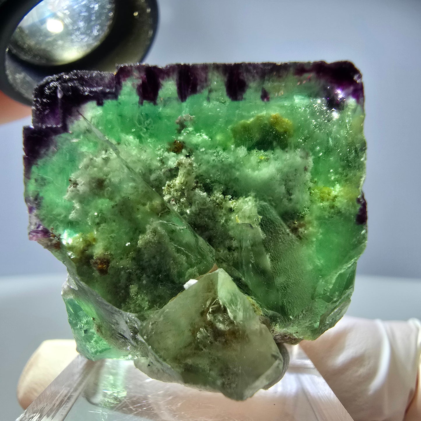 Spécimen de cube de fluorite fantôme, parqueté, zonal Okorusu, Namibie 28*28*31mm 