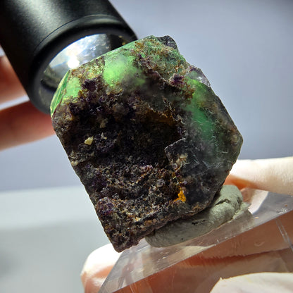 Spécimen de cube de fluorite fantôme, parqueté, zonal Okorusu, Namibie 31*29*24mm 