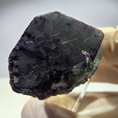 Rare cube de fluorite fantôme parqueté vert violet Okorusu Namibie 24*23*21mm 