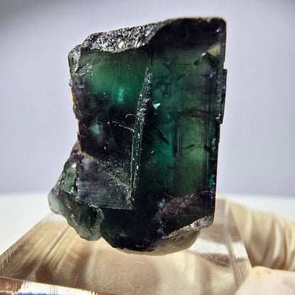Rare cube de fluorite fantôme parqueté vert violet Okorusu Namibie 25*21*22mm 