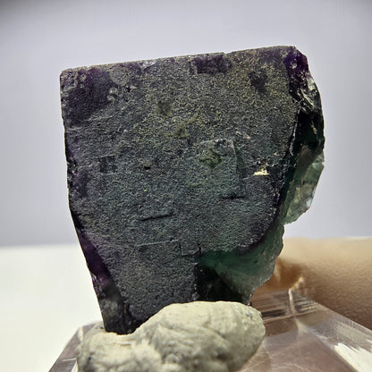 Rare cube de fluorite fantôme parqueté vert violet Okorusu Namibie 32*29*24mm 