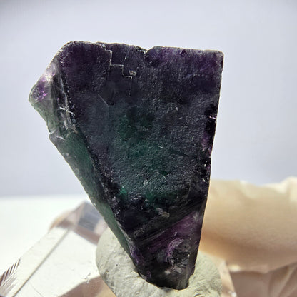 Rare cube de fluorite fantôme parqueté vert violet Okorusu Namibie 32*29*24mm 