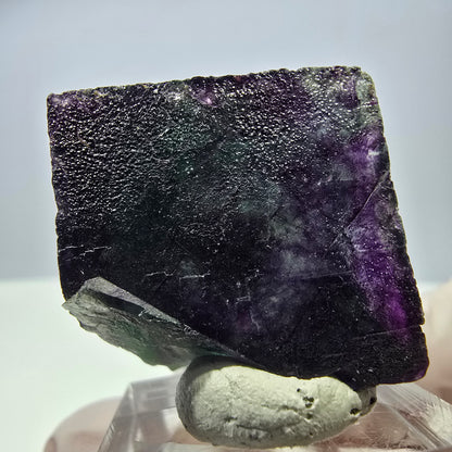Rare cube de fluorite fantôme parqueté vert violet Okorusu Namibie 29*29*28mm 