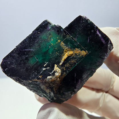 Spécimen de cube de fluorite fantôme parqueté vert violet Okorusu, Namibie 53*43*28mm 