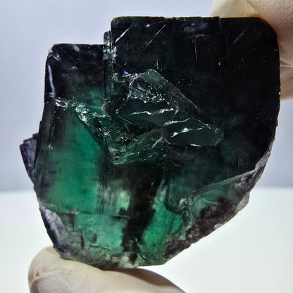 Spécimen de cube de fluorite fantôme parqueté vert violet Okorusu, Namibie 53*43*28mm 