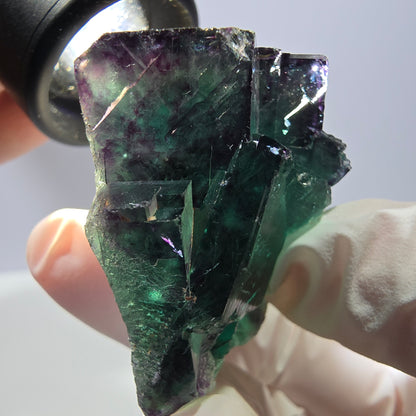 Spécimen de cube de fluorite fantôme parqueté vert violet Okorusu, Namibie 53*43*28mm 