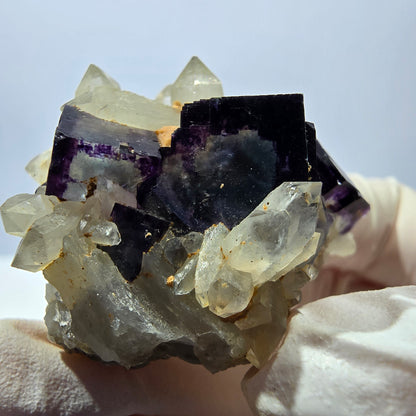Cubes de fluorite fantôme transparente, spécimen de quartz, Okorusu zonal, Namibie, 37 x 32 x 31 mm 