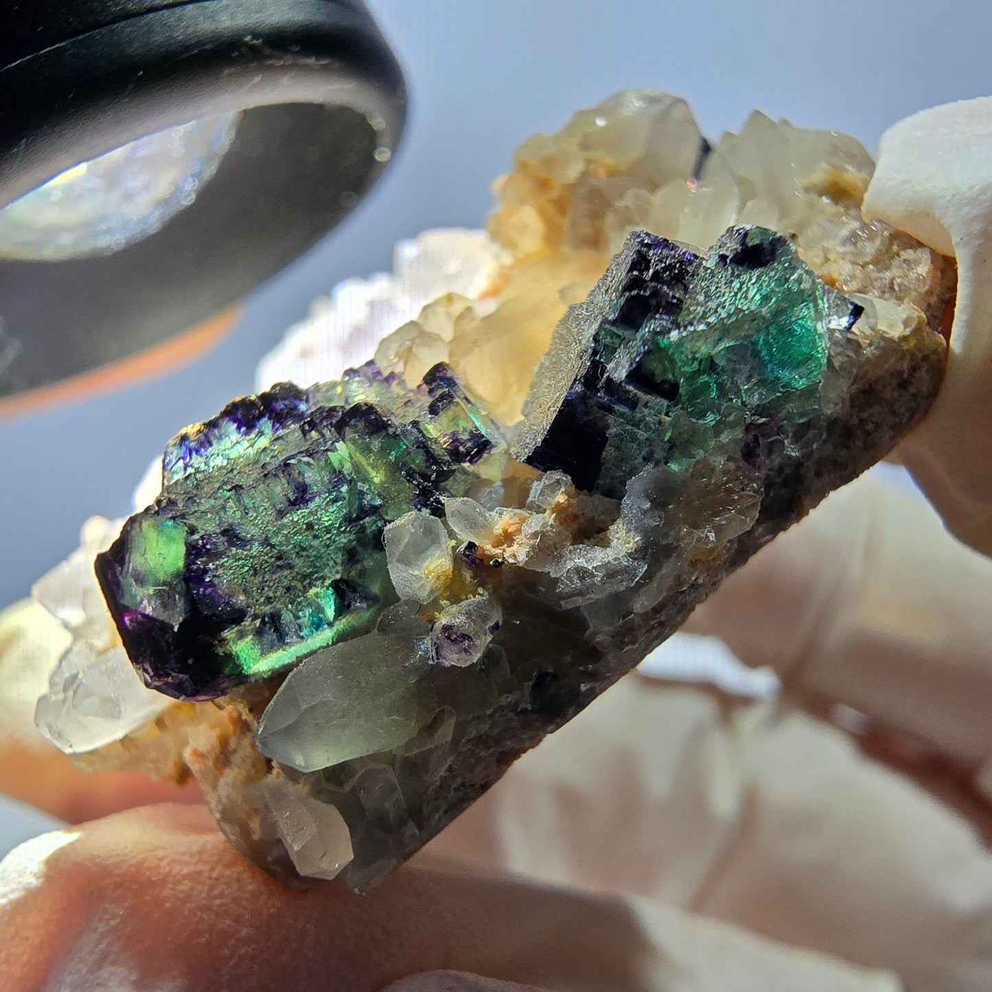 Cubes de fluorite fantôme transparente, spécimen de quartz, Okorusu zonal, Namibie, 48 x 39 x 17 mm 