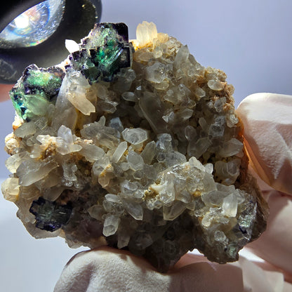 Cubes de fluorite fantôme transparente, spécimen de quartz, Okorusu zonal, Namibie, 48 x 39 x 17 mm 