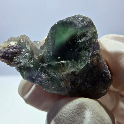 Rare cube de fluorite fantôme, spécimen de quartz vert Okorusu, Namibie, 29 x 24 x 19 mm 