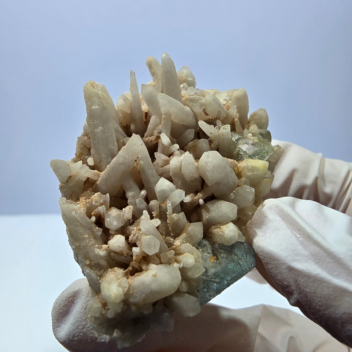 Rare cube de fluorite fantôme, spécimen de quartz vert Brandberg, Namibie, 57 x 33 x 37 mm 