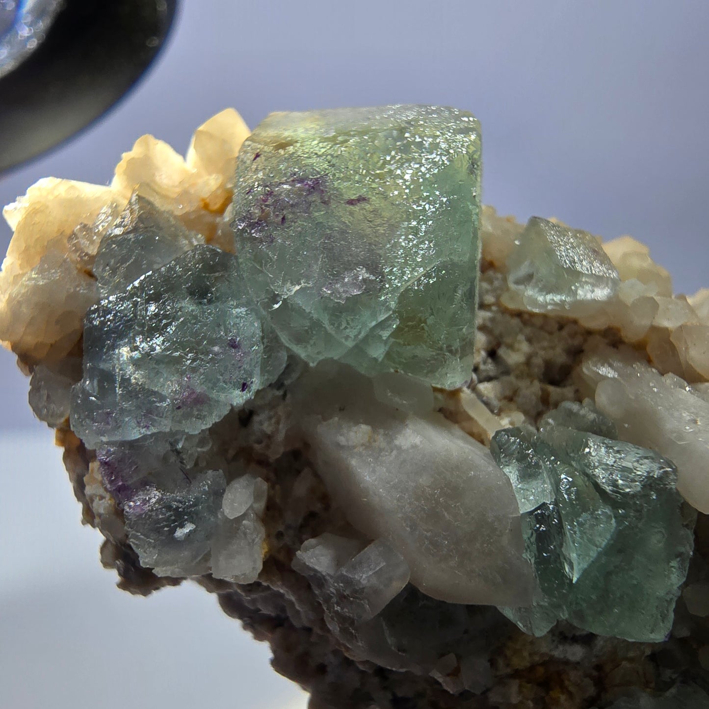Rare cube de fluorite fantôme, spécimen de quartz vert Brandberg, Namibie, 57 x 33 x 37 mm 