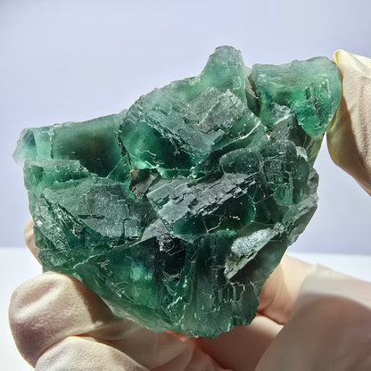 Rare spécimen de cube de fluorite fantôme, parqueté vert Okorusu, Namibie, 61 x 45 x 28 mm 