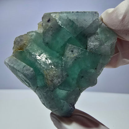 Rare spécimen de cube de fluorite fantôme, parqueté vert Okorusu, Namibie, 51 x 47 x 21 mm 