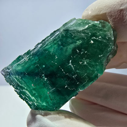 Spécimen de cube de fluorite fantôme transparente, vert parqueté, Okorusu, Namibie, 50 x 30 x 22 mm 
