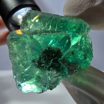 Klare Phantom Fluorit Würfel Stufe, parkettiert grün Okorusu, Namibia 43*33*25mm
