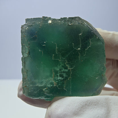 Spécimen de cube de fluorite fantôme transparente, vert parqueté Okorusu, Namibie 33 x 31 x 30 mm 