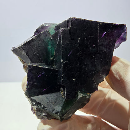Spécimen de cube de fluorite fantôme, parqueté vert violet Okorusu, Namibie 56*51*45 mm 