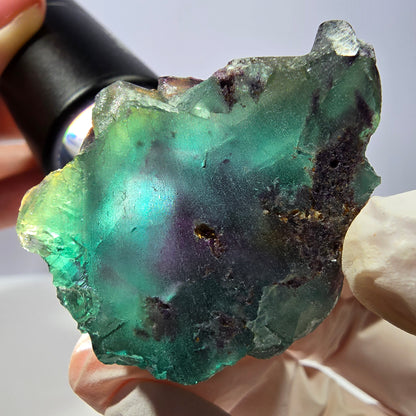 Spécimen de cube de fluorite fantôme, parqueté vert violet Okorusu, Namibie 41*41*25 mm 