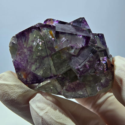 Spécimen de cube de fluorite fantôme, parqueté vert violet Okorusu, Namibie 46*41*26 mm 