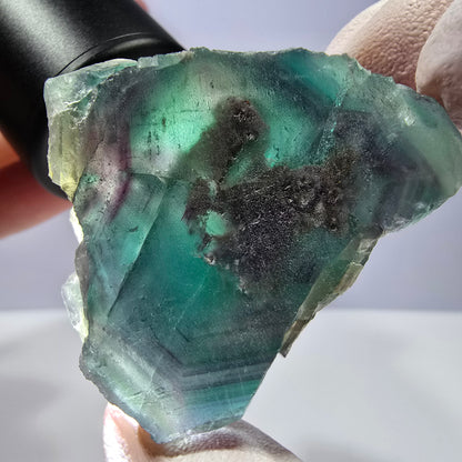 Spécimen de cube de fluorite fantôme, parqueté vert violet Okorusu, Namibie 44*43*21 mm 