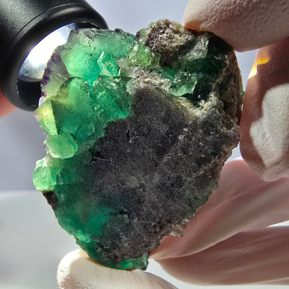 Spécimen de cube de fluorite fantôme, parqueté, zonal Okorusu, Namibie 54 x 39 x 28 mm 
