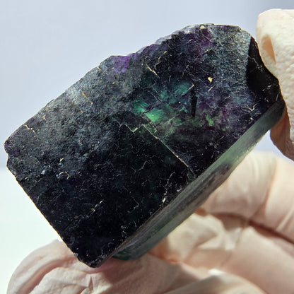 Spécimen de cube de fluorite fantôme, parqueté vert violet Okorusu, Namibie 31*30*20 mm 