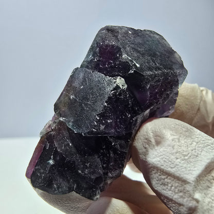 Rare spécimen de cube de fluorite fantôme, vert-violet, Okorusu, Namibie, 46 x 34 x 20 mm 
