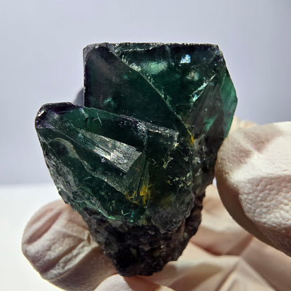 Spécimen de cube de fluorite fantôme, parqueté vert violet Okorusu, Namibie 45*33*24 mm 