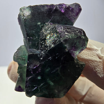 Spécimen de cube de fluorite fantôme, parqueté vert violet Okorusu, Namibie 45*33*24 mm 