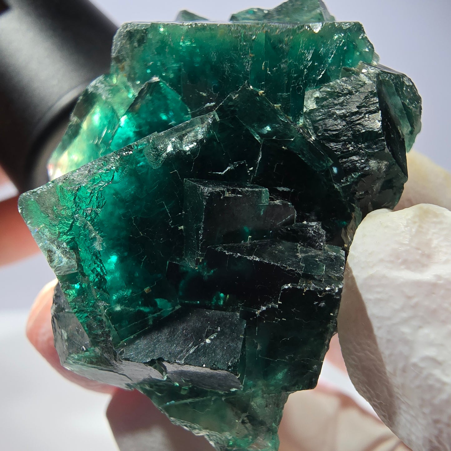 Spécimen de cube de fluorite fantôme, parqueté vert violet Okorusu, Namibie 47*36*24 mm 