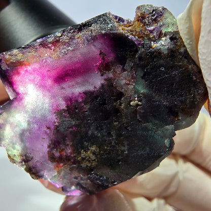 Spécimen de cube de fluorite fantôme, parqueté vert violet Okorusu, Namibie 40*35*29 mm 