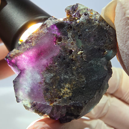 Spécimen de cube de fluorite fantôme, parqueté vert violet Okorusu, Namibie 40*35*29 mm 