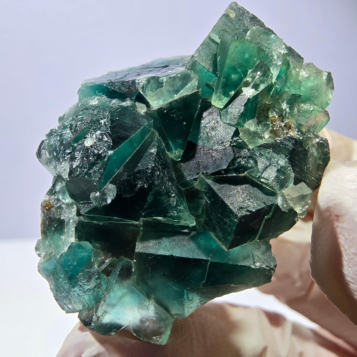 Spécimen de cube de fluorite fantôme transparente, vert Okorusu, Namibie 44 x 34 x 21 mm 