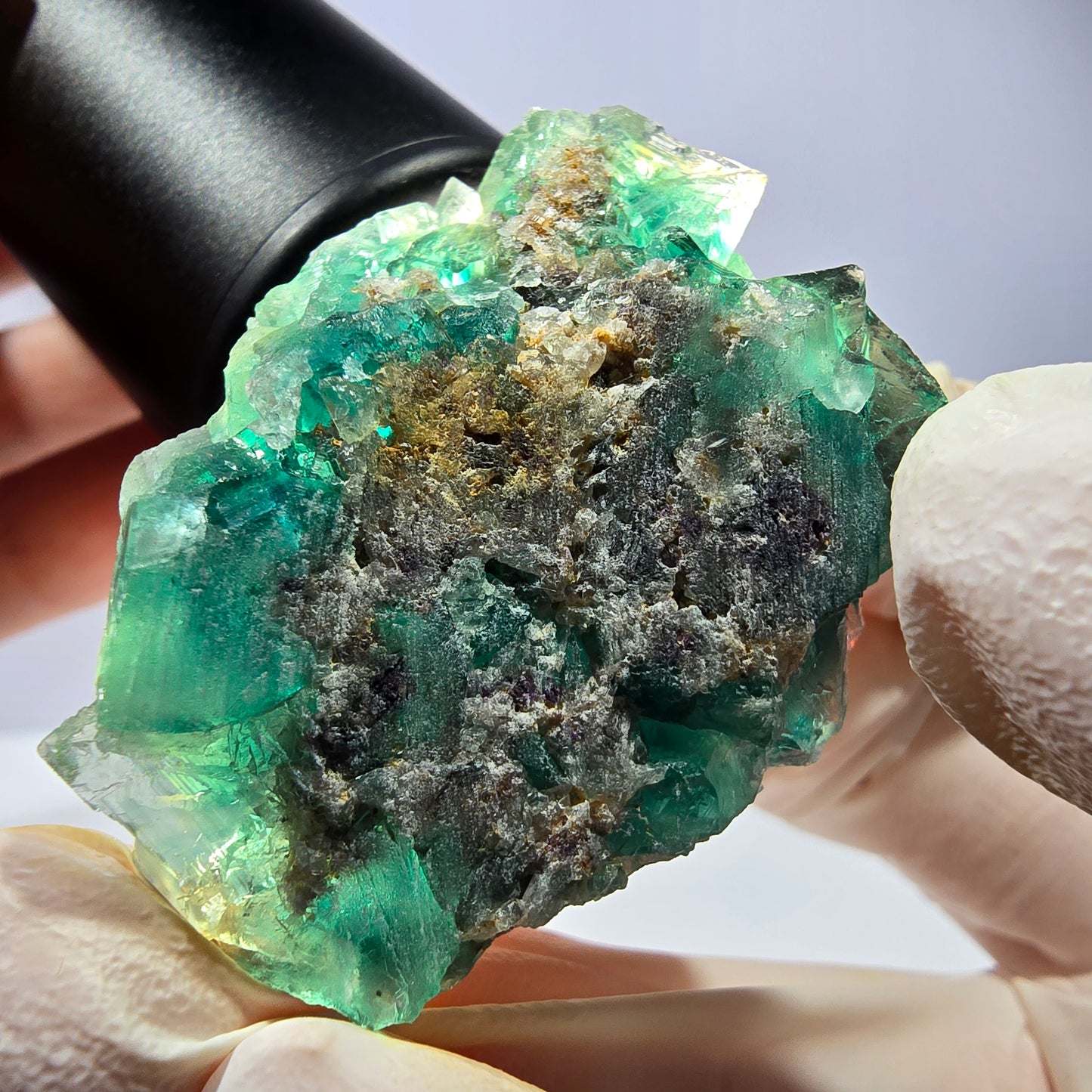 Spécimen de cube de fluorite fantôme transparente, vert Okorusu, Namibie 44 x 34 x 21 mm 